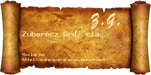 Zuberecz Grácia névjegykártya